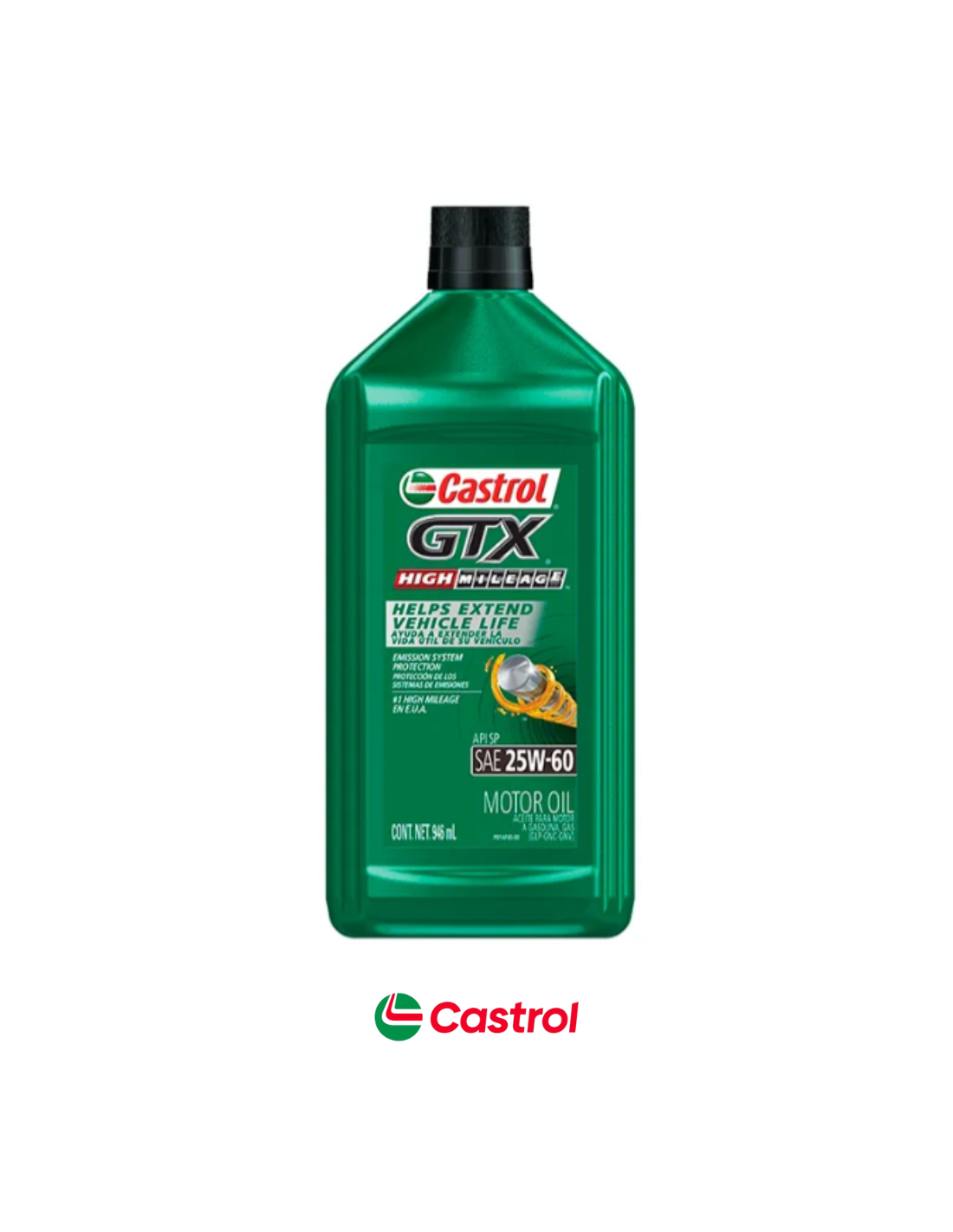 CASTROL GTX ALTO KILOMETRAJE 25W-60- 946 ML.